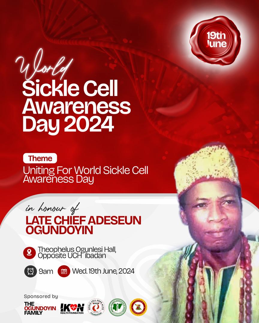 2024 Int'l Sickle Cell Day Ogundoyin's Family To Empower Patients in