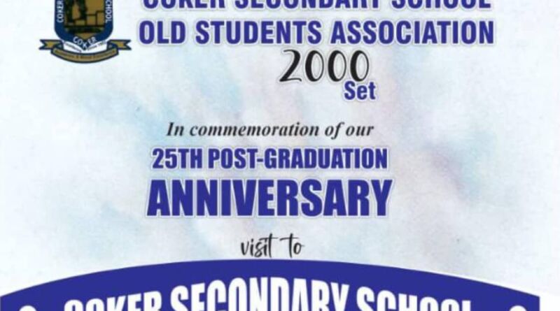 Transforming Amenities in public Schools is Achievable with Alumni Support, President Coker Secondary Sch 1999/2000 Set says