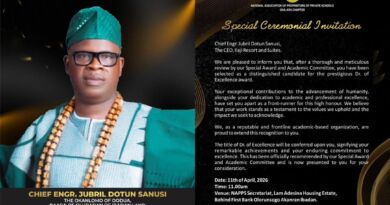 Private School Owners Set to Confer “Doctor of Excellence” Award on Jubril Dotun Sanusi Private School Owners Set to Confer “Doctor of Excellence” Award on Jubril Dotun Sanusi
