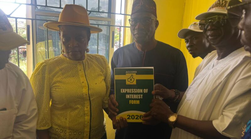 2027: Owoseni Rejects Politics of Money, Picks Accord Governorship Form