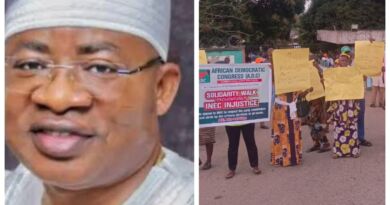ADC Members Protest at INEC, Demand Suspension of Adegoke’s Candidacy